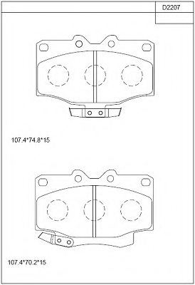 ASIMCO KD2207 Brake Pad Set, disc brake